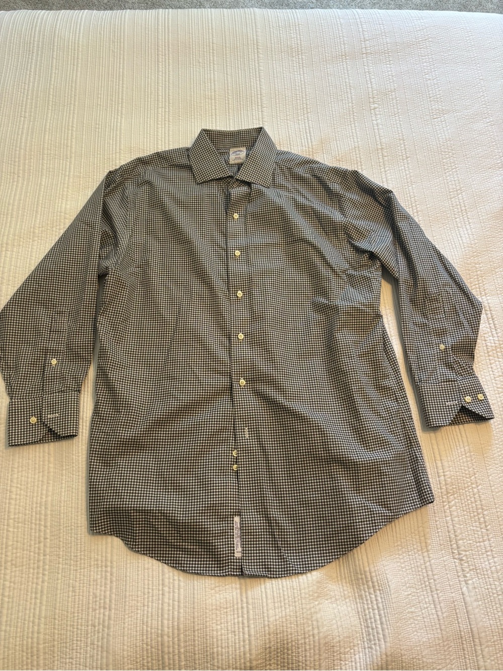 Brooks Brothers Black and White Mini Check Dress Shirt